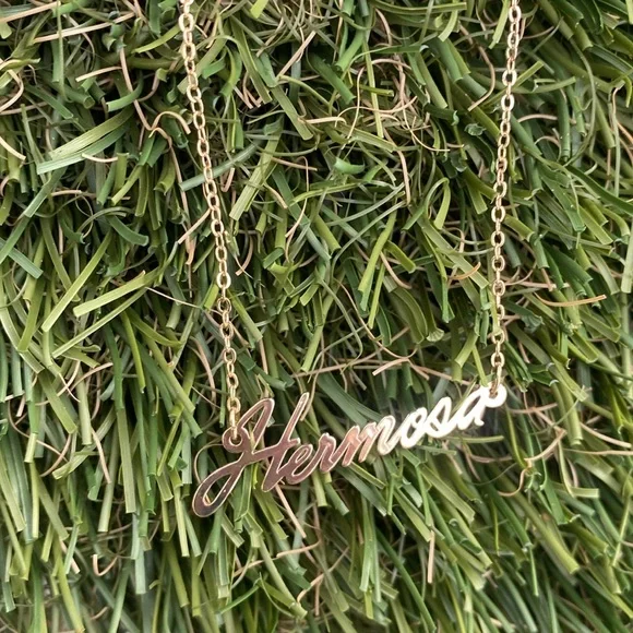 Lane Bryant gold Hermosa beautiful cursive name fashion necklace - Picture 3 of 5